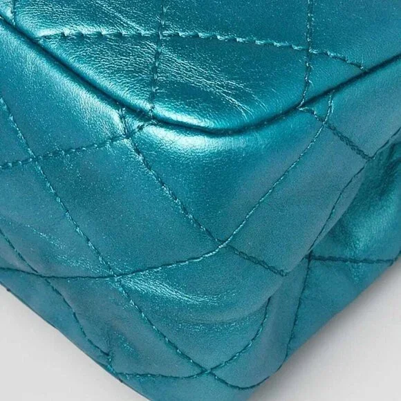 Chanel Turquoise 2.55 Reissue Quilted Classic Calfskin Leather 227 Jumbo Flap... Shoulder Bags